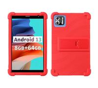 Case for PRITOM B8 Tablet 8 inch Tablet - Kids Friendly Shockproof Silicone Soft Shock Proof Protective Cover with PC Adjustable Stand (Red)