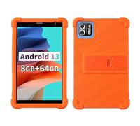 Case for PRITOM B8 Tablet 8 inch Tablet - Kids Friendly Shockproof Silicone Soft Shock Proof Protective Cover with PC Adjustable Stand (Orange)