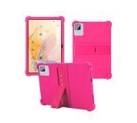 Case for PRITOM TAB11/TAB12 Tablet 10 inch，WUNIAK Shock Proof Lightweight Stand Rubber Shell Protective Cover,Kids Friendly Soft Silicone Adjustable Stand Cover,Rose Red.
