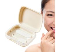 Case for protège-dents, étui pour conteneur de, Étuis de fins sans odeur avec charnière de couvercle | Boîte de boîtier de prothèse dentaire Portable avec outil de retrait