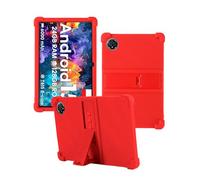 Case for Raemond K80 Tablet 10 Inch Android 15,WUNIAK Shock Proof Lightweight Stand Rubber Shell Protective Cover,Kids Friendly Soft Silicone Adjustable Stand Cover,RED