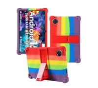 Case for Raemond K80 Tablet 10 Inch Android 15,WUNIAK Shock Proof Lightweight Stand Rubber Shell Protective Cover,Kids Friendly Soft Silicone Adjustable Stand Cover,Rainbow