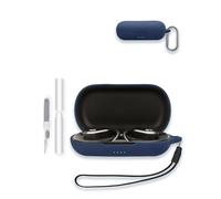 Case for Raycon Open Earbuds - True Wireless Open Ear Bluetooth Headphones, WUNIAK Soft Silicone Protective Portable Scratch Shock Resistant Shell with Cleaner Kit & Carabiner & Lanyard，Blue