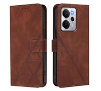 Case for Realme 14 5G / Realme 14T 5G, Flip Wallet Phone Case Shockproof PU Leather Book Folio Protective Cover with Magnetic Clasp Kickstand Card Slots Holder, Brown