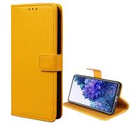 Case for Realme 14X, PU Leather Wallet Flip has Kickstand function and Card Slots with Magnetic Buckle Phone Cover for Realme 14X-Yellow