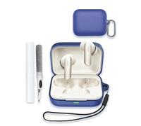 Case for Realme Buds Air 7 Bluetooth Earphone, Soft Silicone Protective Portable Scratch Shock Resistant Shell with Cleaner Kit & Carabiner & Lanyard for Realme Buds Air 7，Blue