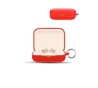 Case for Realme Buds Air7 Wireless Earbuds,daunke Soft Silicone Protective Cover,Case with Round buckle,Full Protection,Red
