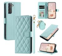Case for Realme C21Y/C25Y with Card Holders Handbag, Shockproof Crossbody Leather Flip Folio Protective Cover Non-slip Bumper Purse Women Phone Case Cover for Realme C21Y/C25Y, Mint Green