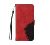 Case for Realme GT 6, Premium PU Leather Book Wallet Flip Phone Cases with Card Slots Folding Stand Magnetic Scratchproof Shockproof Protective Cover Skin for Realme GT 6 red