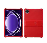 Case for Realme Pad 2 Lite 10.95 inch 2024 Tablet with PC Kickstand, Soft Silicone, Washable, Thickened Corner Shockproof Case, Red