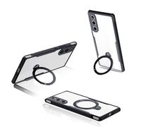 Case for REDMAGIC 10 Air,NOUKAJU Magnetic type Protective Case,Stand Function,Adjustable Bracket,Anti-Drop, Shock-Absorbing,Comprehensive Protection,Protective Cover for RED MAGIC 10 Air(Clear-Black)