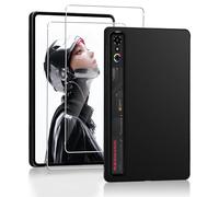 Case for RedMagic Tablet 3 Pro/Astra Gaming Tablet + 2 Pieces Screen Protector,Shockproof Anti Scratch Ultra Slim Soft TPU Silicone Touch Lightweight Cover,Black