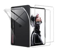 Case for RedMagic Tablet 3 Pro/Astra Gaming Tablet Clear Case +2 Pieces Screen Protector,Shockproof Anti Scratch Ultra Slim Soft TPU Silicone Tablet Crystal Transparent Protective Case,Transparent