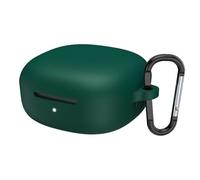 Case for Redmi Buds 6, Headphone Silicone Protective Case, Shockproof Shell Cover with Carabiner Clip (Dark Green)