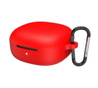 Case for Redmi Buds 6, Headphone Silicone Protective Case, Shockproof Shell Cover with Carabiner Clip (Red)