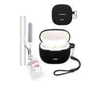 Case for Redmi Buds 8 Active Earbuds,toergy Shockproof,Waterproof,Soft and Slim Silicone Cover with Lanyard & Keychain & Cleaner kit,Black