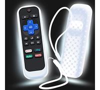 Case for Roku Remote, Cover for Hisense/TCL Roku TV Steaming Stick/Express Universal Replacement Controller Silicone Sleeve Skin with Lanyard Glow in The Dark