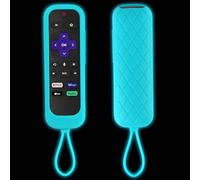 Case for Roku Remote, TOKERSE Cover Compatible with Hisense/TCL Roku TV Steaming Stick/Express Controller Anti Slip Shockproof Silicone Protective Sleeve Skin Glow in The Dark - Blue