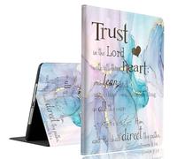 Case for Samsug Galaxy Tab S10 Lite/ S10 FE 2025/ S9 FE 10.9 inch/ S9 11 inch 2023 ，Slim Fit Foldable Standing Case with Auto Sleep/Wake，Verse Scripture Quotes on Teal Purple Marble