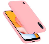 cadorabo silicone case compatible with Samsung Galaxy A01, mobile phone cover for Galaxy A01- impact-resistant, thin, Silky-Soft Touch Full-Body Protective Phone Case - LIQUID PINK