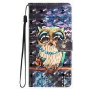 Case for Samsung Galaxy A13 4G, Magnetic Protective PU Leather Shockproof Wallet Stand Foldable Flip Cover with Kickstand Card Holders for Samsung Galaxy A13 4G,Owl