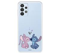 Case for Samsung Galaxy A13 4G Official Lilo & Stitch Angel & Stitch Kiss Transparent to Protect Your Mobile Phone Case for Samsung Galaxy Flexible Silicone with Official Disney License