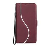 Case for Samsung Galaxy A13, Slim Fit Flip Folio Shockproof PU Leather Notebook Wallet Phone Cases with Kickstand Card Slot Magnetic Bumper Protective Cover for Samsung Galaxy A13 wine red