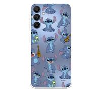 Case for Samsung Galaxy A15 5G Official Lilo & Stitch Pattern Transparent to Protect Your Mobile Phone. Flexible Silicone Case with Official Disney License
