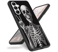 Case for Samsung Galaxy A16 5G Phone Case,for Galaxy A16 5G Case,Slim Anti-Scratch Shockproof Durable Black Silicone Protective Cover Case for Samsung A16 5G,Rock Skeleton