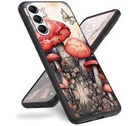 Case for Samsung Galaxy A26 5G Phone Case,for Galaxy A26 5G Case,Slim Anti-Scratch Shockproof Durable Black Silicone Protective Cover Case for Samsung A26 5G,Mushroom Butterfly