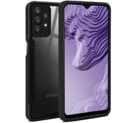 ONEFLOW Vanguard Case Compatible with Samsung Galaxy A32 5G Case with Screen and Camera Protection, Hybrid Protective Silicone and TPU Shockproof Mobile Phone Case Transparent - Black