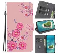 Case for Samsung Galaxy A36/ A56, Magnetic Protective PU Leather Shockproof Wallet Stand Foldable Flip Cover with Kickstand Card Holders for Samsung Galaxy A36/ A56,Cherry blossom