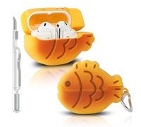 Case for Samsung Galaxy Buds 3/ Buds 3 Pro | Silicone Charging Protective Cover | with Cleaning Kit and Carabiner | Cute Cartoon Skin | Various Styles Earbuds Case for Boys Girl Teen (Fish)