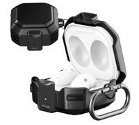 Case for Samsung Galaxy Buds core/Buds FE 2023/Buds 2 PRO 2022/Buds 2/Buds Live/Buds PRO,Slim-Fit,Anti-Fall, Not Easy to Dirty with Secure Lock Hard Rugged Cool Protective Case,Black