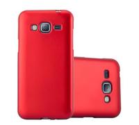 cadorabo Case works with Samsung Galaxy J3 / J3 DUOS 2016 in METALLIC RED - Shockproof and Scratch Resistant TPU Silicone Cover - Ultra Slim Protective Gel Shell Bumper Back Skin