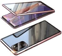 Case for Samsung Galaxy Note 20 Ultra 5G Cover Magnetic Adsorption Technology Metal Bumper Frame Case Transparent Tempered Glass Full Screen Front and Back 360 Degrees Protection Cover,Gold