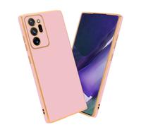 cadorabo Case compatible with Samsung Galaxy NOTE 20 ULTRA in Glossy Pink - Gold - Protective cover made of flexible TPU silicone and with camera protection