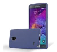 cadorabo Case works with Samsung Galaxy NOTE 4 in FROST DARK BLUE - Shockproof and Scratch Resistant TPU Silicone Cover - Ultra Slim Protective Gel Shell Bumper Back Skin
