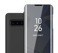 (Black) Cadorabo Case for Samsung Galaxy S10 PLUS Cover Book Wallet Protection PU Leather Flip Magnetic Smart View Etui