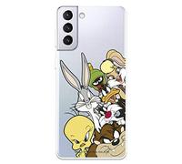 Case for Samsung Galaxy S21 Plus Official Looney Tunes Characters Silhouettes Transparent to Protect Your Mobile Phone Flexible Silicone Case Official Licensed Warner Bros