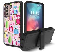 Case for Samsung Galaxy S22 5G 6.1-Inch, with Swivel Belt Clip Heavy Duty Shockproof TPU Protection Phone Cover for Galaxy S22 6.1 inch,Colorful Owls