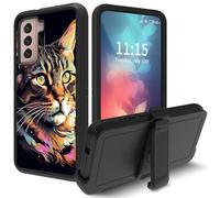 Case for Samsung Galaxy S22 5G 6.1-Inch, with Swivel Belt Clip Heavy Duty Shockproof TPU Protection Phone Cover for Galaxy S22 6.1 inch,Colorful Cats