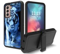 Case for Samsung Galaxy S22 5G 6.1-Inch, with Swivel Belt Clip Heavy Duty Shockproof TPU Protection Phone Cover for Galaxy S22 6.1 inch,Wild Animals Tiger