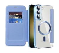 Case for Samsung Galaxy S22+ 6.6in Flip Wallet Leather Far Peak Blue JDC