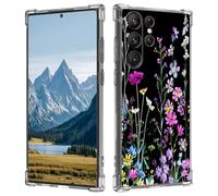 Case for Samsung Galaxy S22 Ultra 5G 6.8-Inch,Slim Transparent Flexible TPU Durable Shockproof Anti-Scratch Anti-Fall Phone Cover for Galaxy S22 Ultra,Wildflower Plant