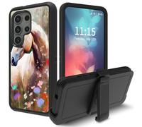 Case for Samsung Galaxy S22 Ultra 5G, with Swivel Belt Clip Heavy Duty Shockproof TPU Protection Phone Cover for Samsung S22 Ultra 5G 6.8 Inch,Plants Garden Horse