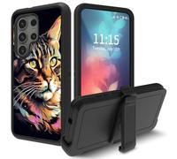 Case for Samsung Galaxy S22 Ultra 5G, with Swivel Belt Clip Heavy Duty Shockproof TPU Protection Phone Cover for Samsung S22 Ultra 5G 6.8 Inch,Colorful Cats