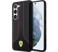 Case For Samsung Galaxy S23 Plus Ferrari Logo Faux Leather Black