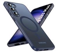 Case for Samsung Galaxy S23 Plus,Magnetic with Glass Screen Protector, Military Shockproof Rugged Heavy Duty Protection Slim Matte Transparent Cover Phone Case for Galaxy S23 Plus Blue