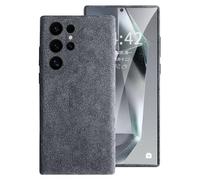 Case for Samsung Galaxy S24 Ultra, Compatible with MagSafe Supercar-Level Feel Genuine Italian Alcantara Suede Leather Handmade Ultra Slim Anti-Slip Anti-Scratch (Premium Gray)